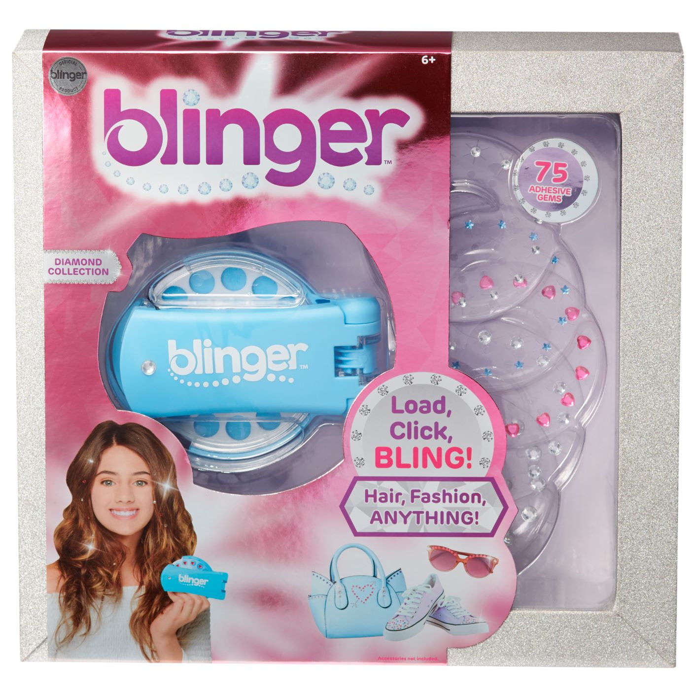 Blinger Diamond Collection Add Gems To Fashion Hair & Accessories Stick Xmas Toy 