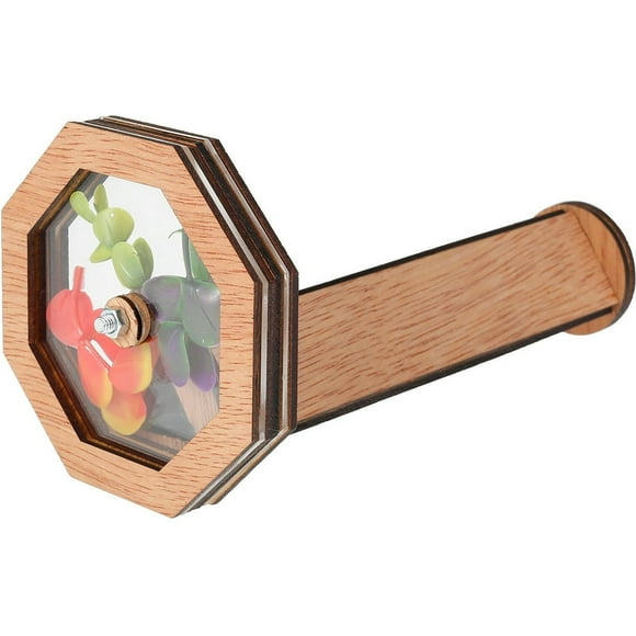 Kit de Kaléidoscope DIY pour Enfants Tout-Petits Jouet Kaléidoscope en Bois Lunettes de Kaléidoscope Faites à la Main Kit d'Assemblage Cadeau Kaléidoscope Rempli en 3D pour les Amoureux de la Nature