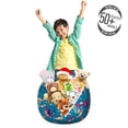 thumbnail image 3 of Cartoon Storage Toy Bag Chair, Astronaut and Fox Holding Colorful Balloons in the Sky with Cloudy Starry Sky, Stuffed Animal Organizer Washable Bag, Large Size, Multicolor, by Ambesonne, 3 of 3