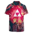 thumbnail image 3 of The Legend Of Zelda Men's Casual Button-Down Shirts Summer Short Sleeve Tee Shirt Daily Hawaiian Beach Shirt Top With Pocket, 3 of 9