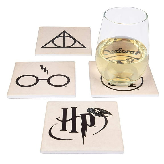 Harry Potter Icons Ceramic Square Drink Coasters | Set of 4