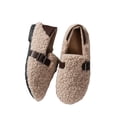 thumbnail image 6 of KEVCHE Womens Fuzzy Loafers ,Buckle Slip On Flat Cozy Winter Shoes, Plush Fleece Upper Buckle Strap Non-Slip Sole Warm Shoes ,Indoor Outdoor Casual Daily Fall Winter Shoes, 6 of 6