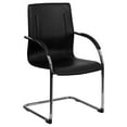 thumbnail image 2 of Emma + Oliver Black Vinyl Side Reception Chair with Chrome Sled Base, 2 of 12