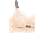 thumbnail image 4 of Women's Plus Size Minimizer Bralette U-Back Smoothing Comfort Summer Heatwave Relief Bra Full Coverage Wireless Lace Thin Padded Bra Beige XXXXL, 4 of 5