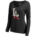 thumbnail image 2 of Women's Black Los Angeles Dodgers Hometown Collection Cali Flag Long Sleeve V-Neck T-Shirt, 2 of 3