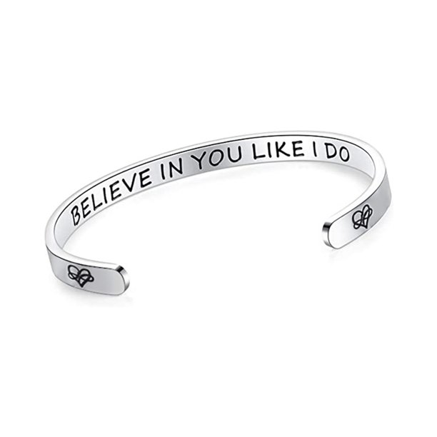 Pulsera clásica con frase inspiradora en acero inoxidable «You Like I Do»