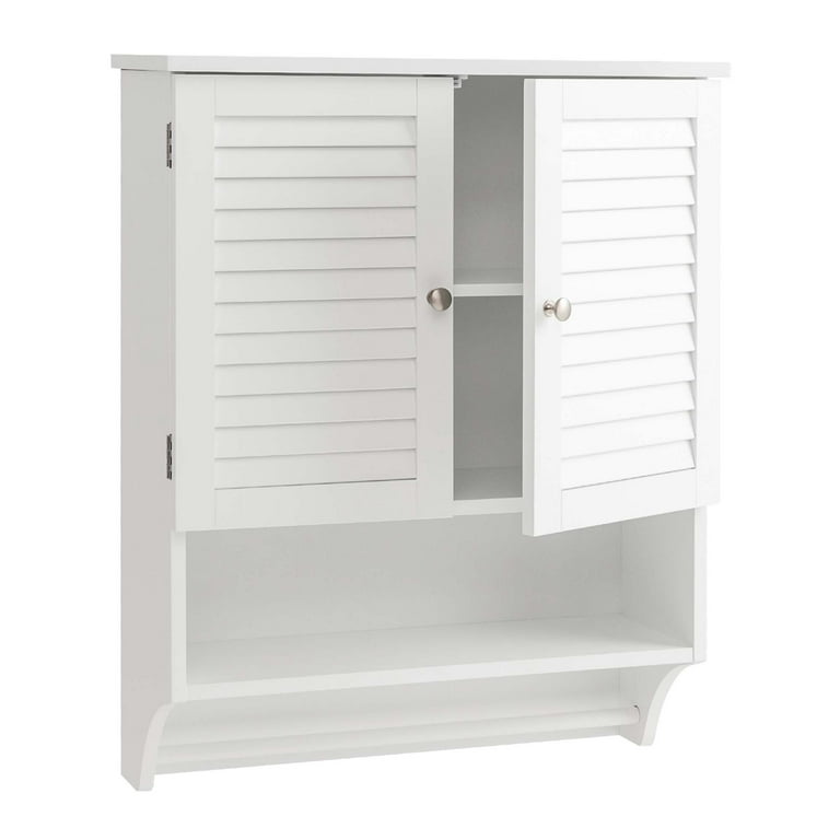 Costway Bathroom Wall Mounted Medicine Cabinet with Louvered Doors  