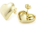 thumbnail image 2 of 1 Pair Heart Stud Earrings Brass Stud Earrings Heart Real 18K Gold Plated Earrings Set Everyday Illusion Jewelry Trendy Simple Earrings for Women Christmas Birthday Festival Elegant Jewelry Gifts, 2 of 2