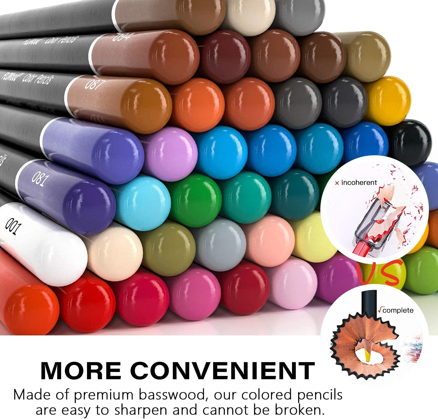 FLOWood 48/72/160 Count Premium Color Pencils, Art Supplies for