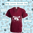thumbnail image 2 of Scrub Top, Dog Lover, Wine, XXL, 2 of 5