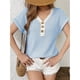 thumbnail image 3 of Blusa de Mujer con Botones y Corta en Azul XL, 3 of 7