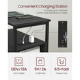 thumbnail image 2 of VASAGLE Table d'Appoint avec Station de Recharge, Table de Bout Étroite avec 2 Tiroirs, Table de Nuit Mince, Noir, 2 of 6