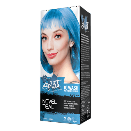 Splat 10 Wash Novel Teal Hair Color No Bleach Temporary Blue Hair