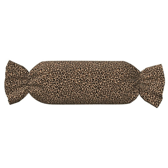 Wukai Brown Leopard Print Candy Pillow Cylindrical Pillows Sofa Pillow Neck Hand Support Pillows Including Insert Lumbar Pillows