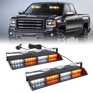 50-Inch Amber LED Light Bar With Clear Lens - Super Bright Warning Bar For Trucks, Plows, Wreckers