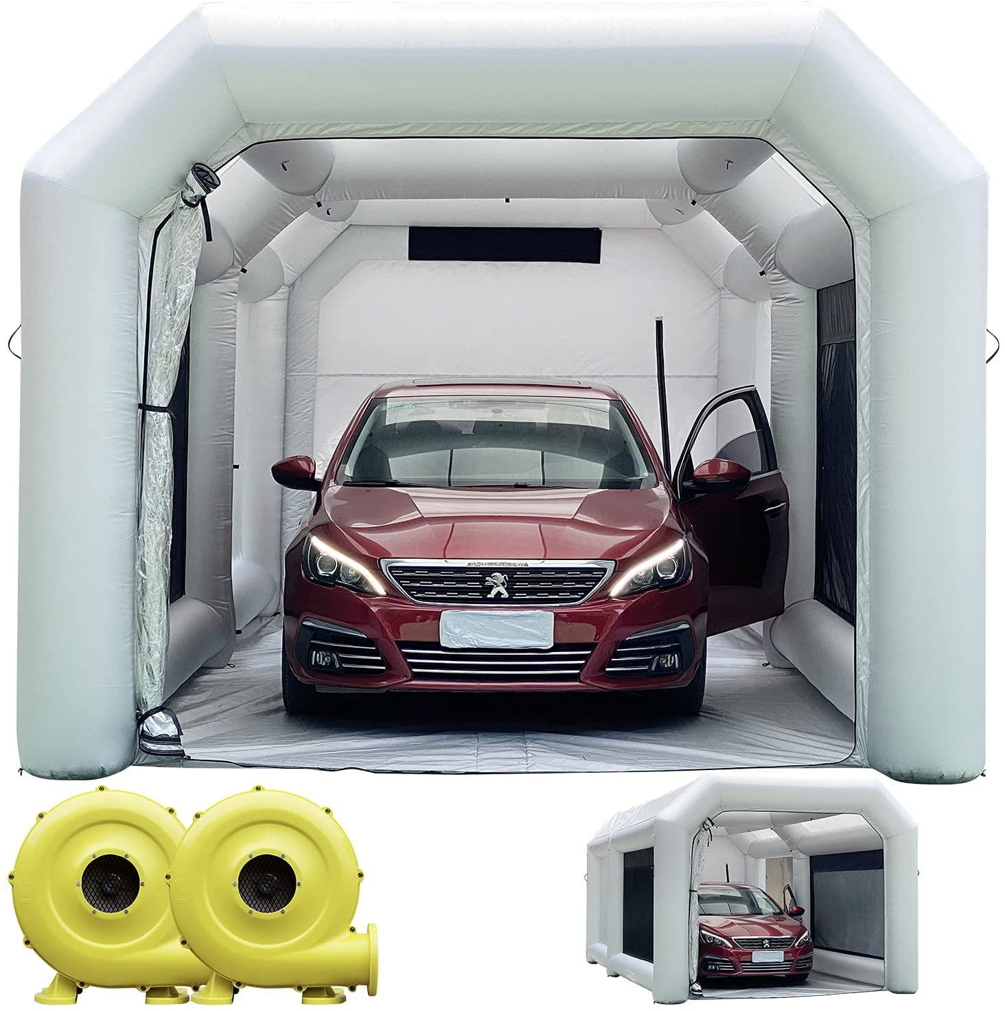 WARSUN 20x11.5x9Ft Inflatable Paint Booth & Larger Air Filter System Professional Inflatable