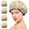 thumbnail image 7 of Shower Caps,Golden Retriever Waterproof Shower Cap for Women 4 Pieces,Double Reusable Hair Cover for Shower PEVA Elastic Stretch Hem, 7 of 7