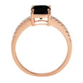 thumbnail image 2 of 2.7 ct Cushion Cut Natural Onyx Solitaire with Simulated Diamond Accents 18K Rose Gold Womens Engagement Ring, 2 of 5