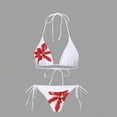 thumbnail image 4 of Haivin Women's Bikini Swimsuit, Sexy Solid Color Backless Two-Piece with Wave Design, Swimwear Set for Beach and Vacation, 4 of 5