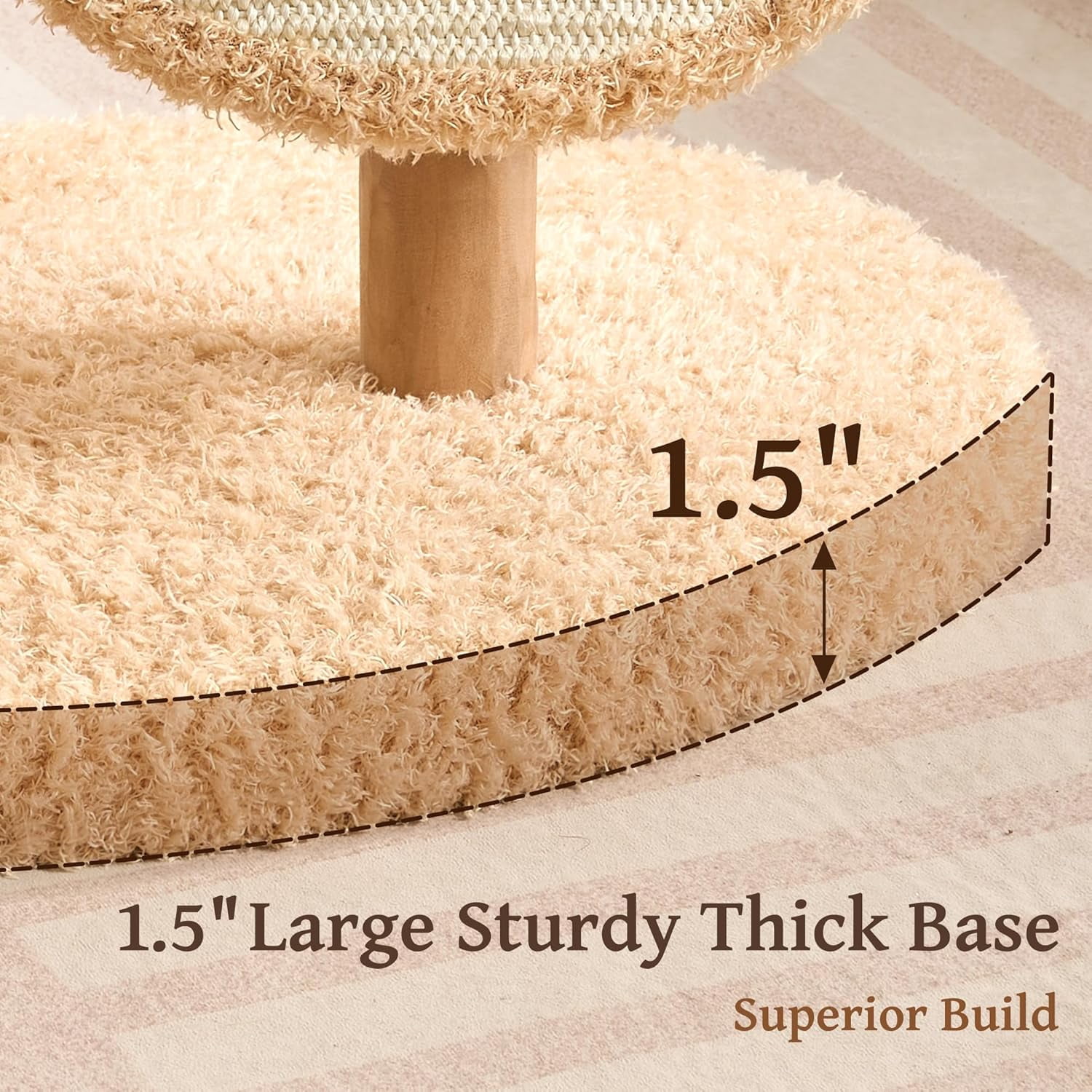 Modern Natural Solid Wood Cat Tree Tower for Indoor Cats Large Adult, 30 inch Flower Cat Tree with Scratching Post, Luxury Aesthetic Cat Tree with Cloud-Soft Flower Perches and Sisal Scratching Pad