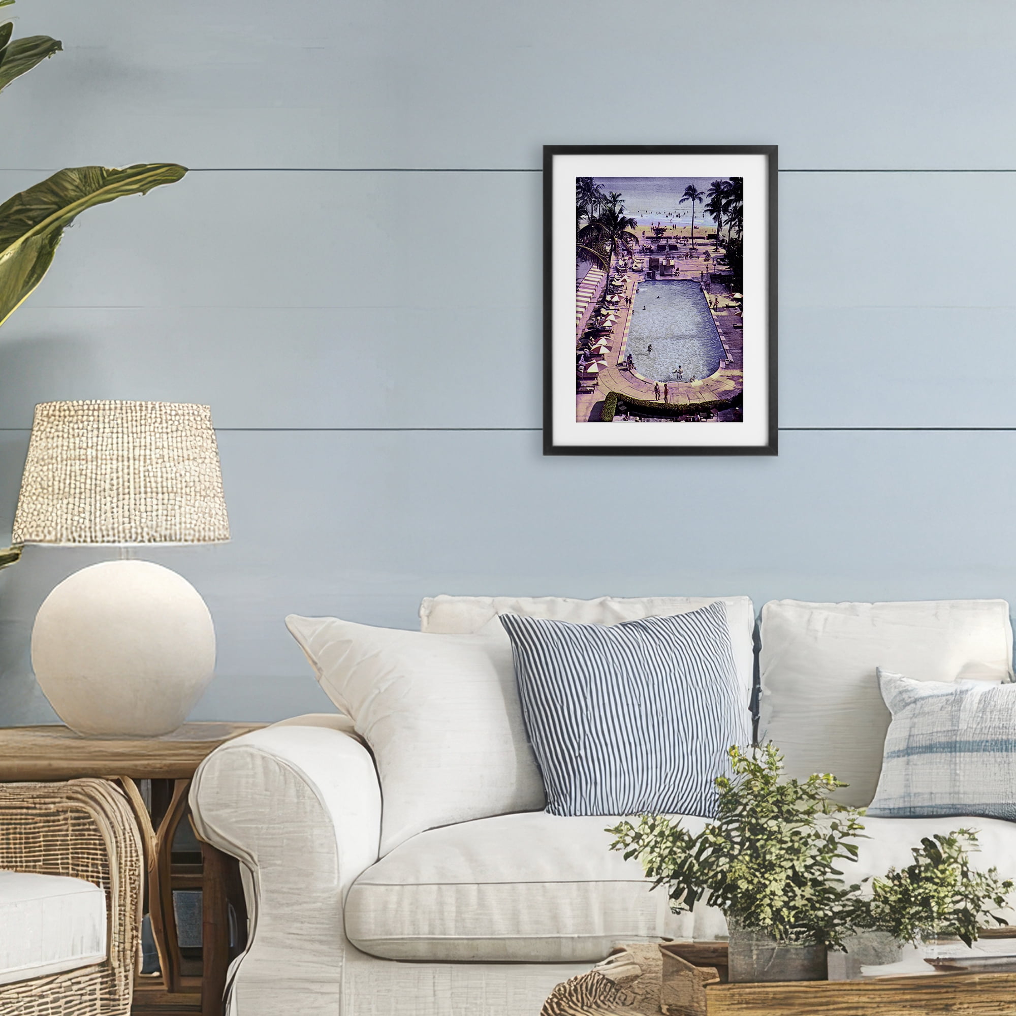Stupell Industries Vintage Miami Sands Black Framed Print Under Glass, design by Grotto Studios