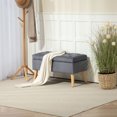 thumbnail image 2 of HOMCOM Upholstered Storage Ottoman Bench with Wood Legs, Charcoal Grey, 2 of 10
