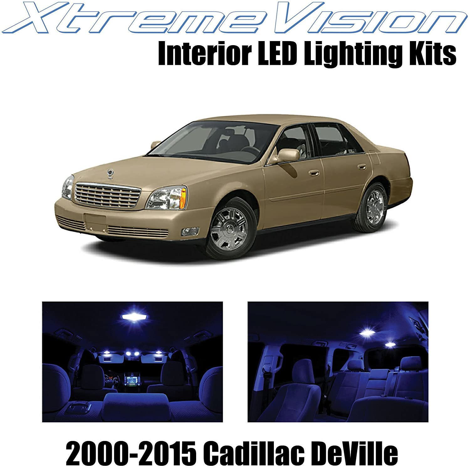 16x Blue LED Lights Interior Package Kit for 2000-2005 Cadillac DeVille