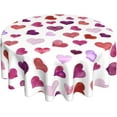 thumbnail image 1 of Valentines Tablecloth Round 70 Inch,Colorful Love Heart Table Cloth,Stain Resistance Polyester Memorial Day Table Covers for Kitchen Dining,Small Tablecloth for Parties Picnic, 1 of 6