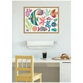 thumbnail image 2 of Kate and Laurel Fun Colorful Tropical Fish Shells Framed Canvas Wall Art  by Rachel Lee 24 x 18 Sylvie Natural, Coastal, Abstract, Beach, Animals Art for Wall Decor, Living Room, Bedroom, 2 of 8