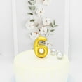 thumbnail image 3 of sasyxdc Birthday Candles Numbers 2.36 inch Party Cake Topper 1 Piece (Brown  Number 6) iuy, 3 of 6