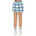 thumbnail image 3 of Cali1850 Women's Plaid Sherpa Shorts Sweatpants Bungee with Elastic Drawstring Waistband Soft Comfy Fuzzy Pants with Pockets, 3 of 7