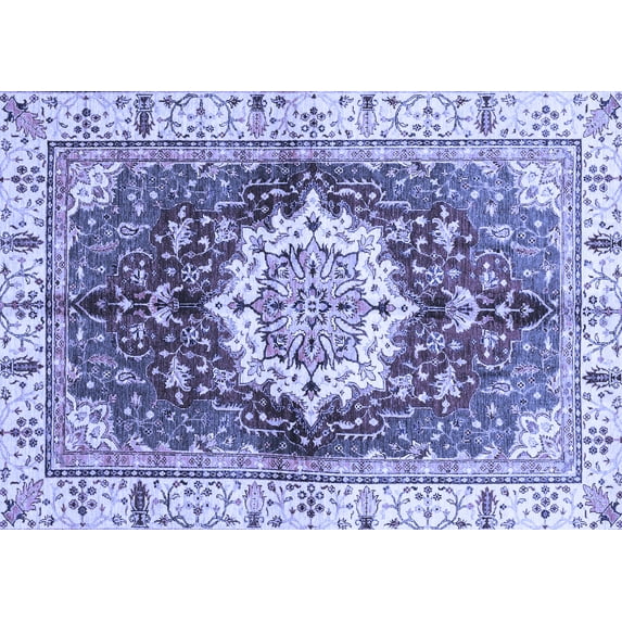 Ahgly Company Indoor Rectangle Abstract Blue Modern Area Rugs, 2' x 5'