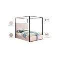 thumbnail image 2 of Meridian Furniture Jax Contemporary Wood Tufted Canopy Bed, Queen, Pink, 2 of 5