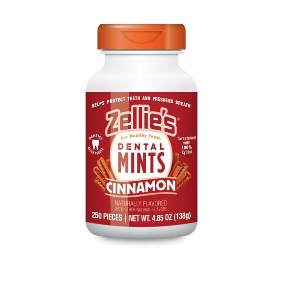 Zellie's Cinnamon Xylitol Dental Mints, 250 Count Jar