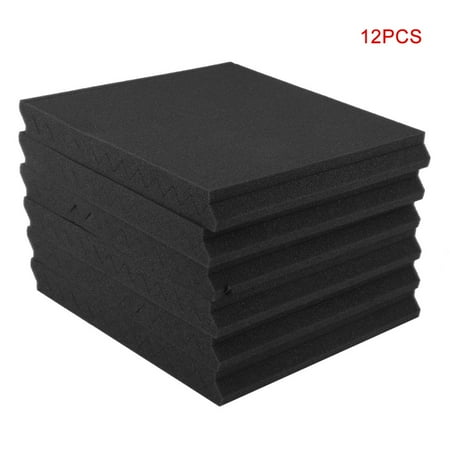 12/24/48pcs Acoustic Panels Wedge Sound Proofing Foam Sheet With Adhesive Backing Sound Absorption Foam Anti Noise Deadening