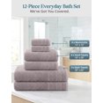 thumbnail image 3 of Casa Platino 12 Piece Bath Towel Set - Includes Bath Towels, Hand Towels & Washcloths - Platinum, 3 of 8