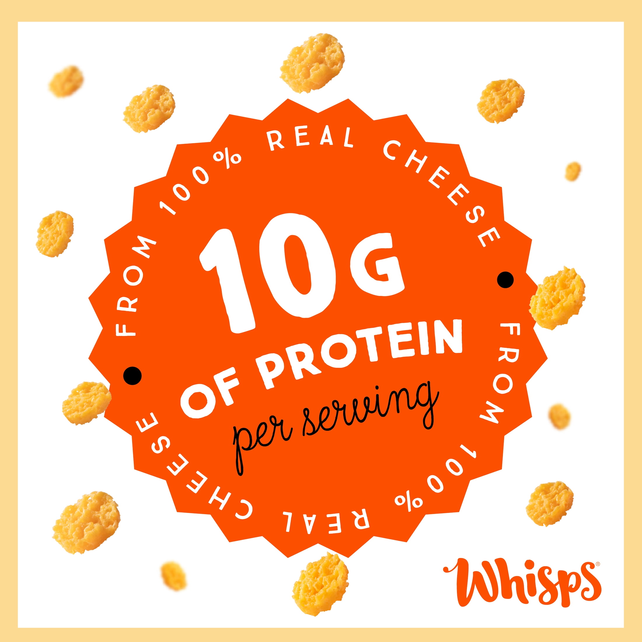 Whisps Cheddar Baked Cheese Bites, Protein from 100% Cheese, Family Size, 3.75 oz