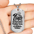 thumbnail image 2 of My Prince Charming Firefighter Stainless Steel or 18k Gold Dog Tag 24" Chain, 2 of 8