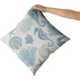 thumbnail image 3 of Nautical Coastal Throw Pillow Covers 20x20 Set of 2 Coral Seashell Starfish Seahorse Beach Decorative Throw Pillows Summer Ocean Pillowcase Cotton Square Cushion Cover Decor for Home Couch Bed Soft, 3 of 6