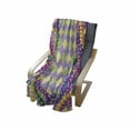 thumbnail image 4 of Mardi Gras Soft Flannel Fleece Throw Blanket, Mardi Gras Celebration Beads in Vibrant Graphic Style on Diamond Line Pattern, Cozy Plush for Indoor and Outdoor Use, 50" x 70", Multicolor, by Ambesonne, 4 of 6