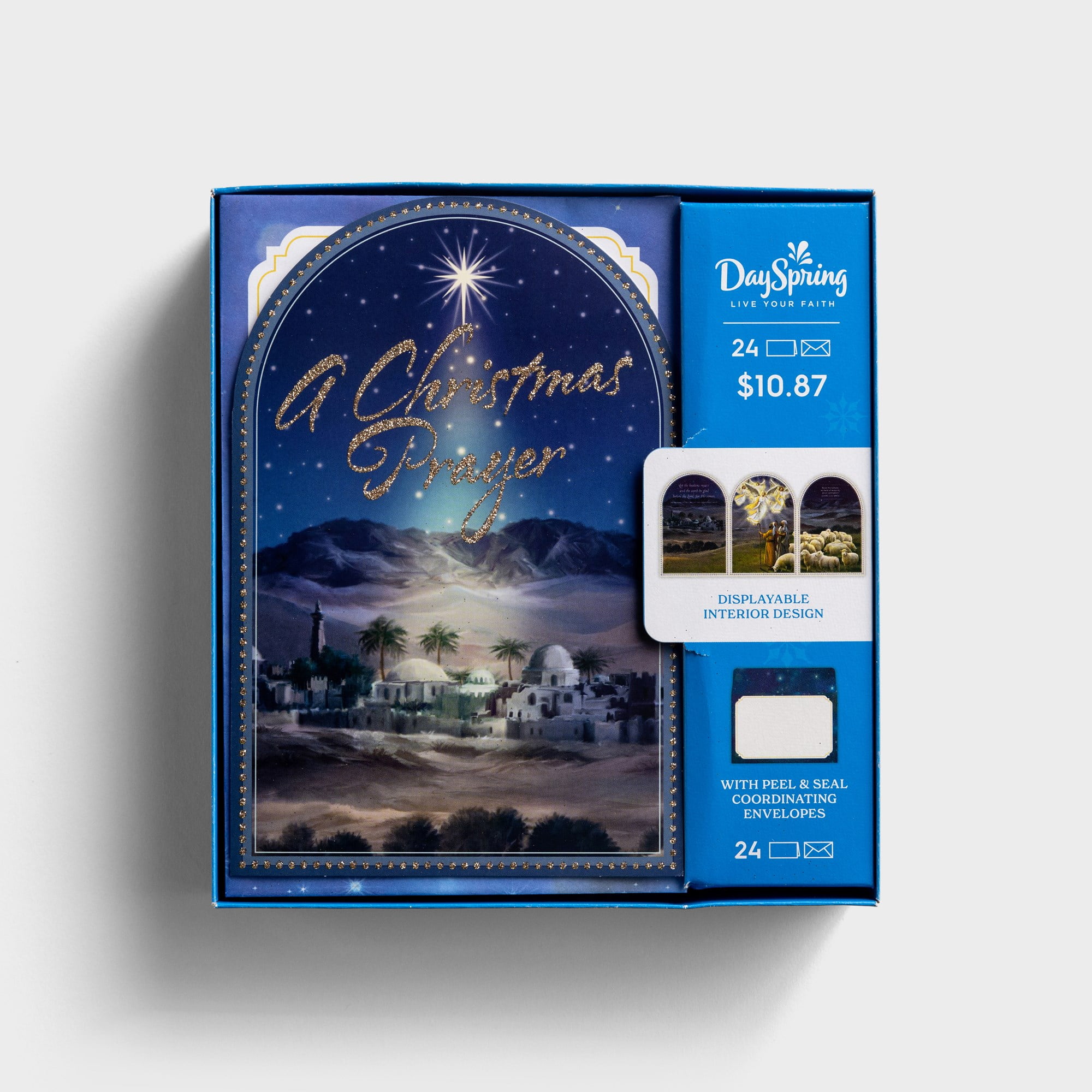 DaySpring 24 Inspirational Christmas Boxed Cards, Bethlehem, Angels, Shepherds, A Christmas Prayer