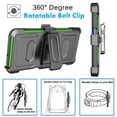 thumbnail image 5 of Ebizware Samsung Galaxy A17 5G Case with [Built-in Screen Protector] and Swivel Holster Belt Clip, Military Grade Heavy Duty Protective Defender Kickstand Phone Case Cover for Galaxy A17 5G - Green, 5 of 9