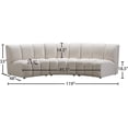 thumbnail image 4 of Meridian Furniture Infinity Cream Velvet 3pc. Modular Sectional, 4 of 4