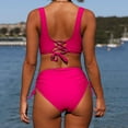 thumbnail image 5 of Viikei Bikini Set Swimwear for Women Plus Size Summer 2 Piece Padded Solid Color Backless Beachwear Swimsuit, 5 of 7