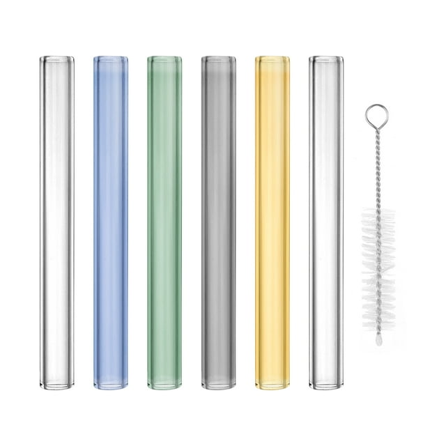 Tubos de Vidrio Borosilicato Uxcell de 5 pulgadas 6Pcs 0.47'' OD 0.08'' Tubos de Soplado de Vidrio Tubería Recta Multicolor