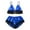 Blue, variant on Fancifize Women's 2 Piece Satin Pajama Spaghetti Strap Bra and Elastic Panty Lace Sleepwear Soft Sleepwear