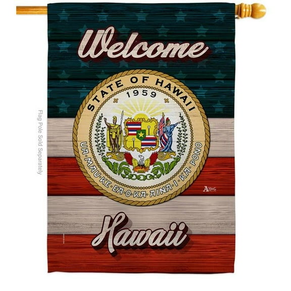Americana Home & Garden H141267-BO 28 x 40 in. Welcome Hawaii Double-Sided Vertical Decoration Banner House & Garden Flag - Yard Gift