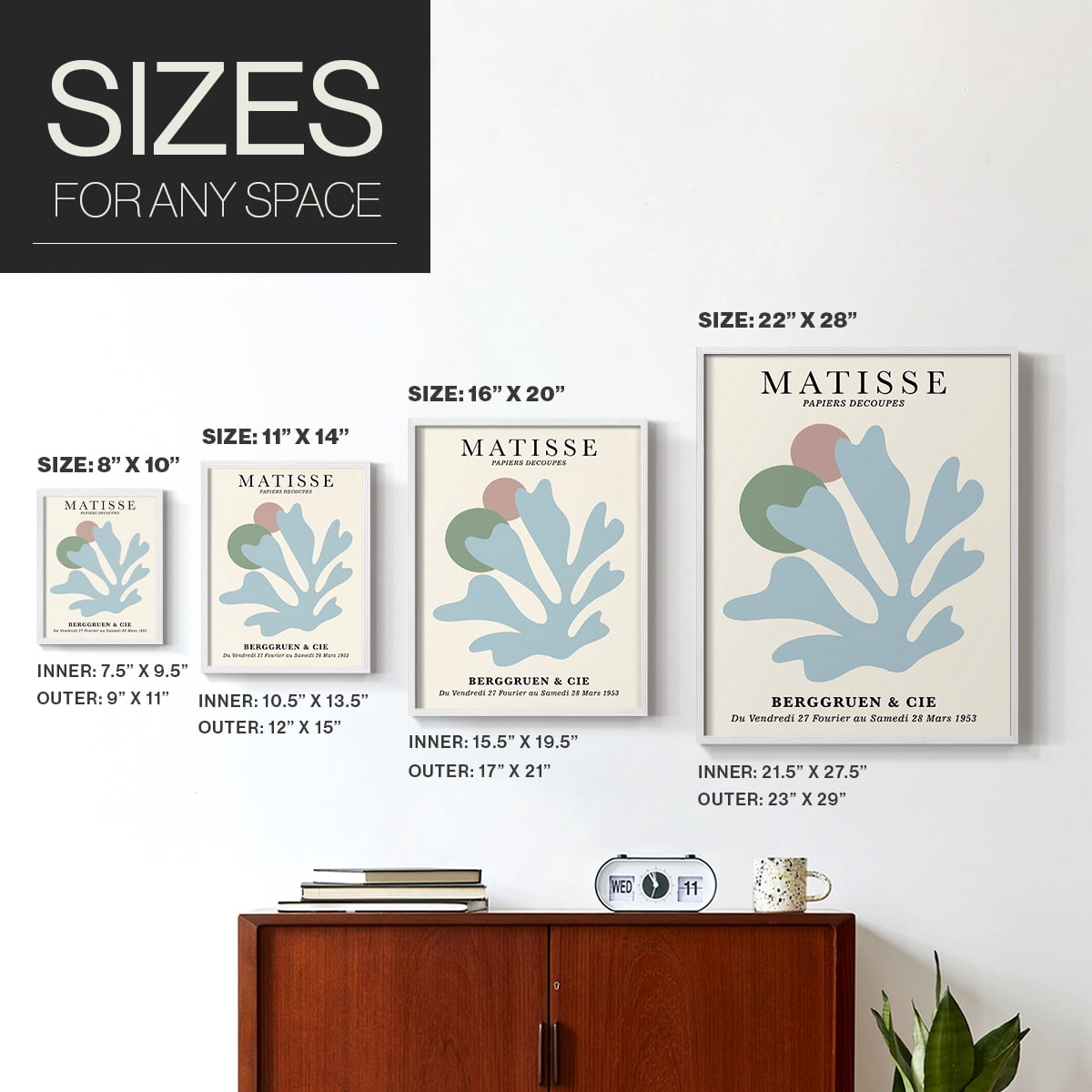 Matisse CLXXXIII Framed Print in White Solid Wood 8 x 10 Framed Print