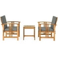 thumbnail image 4 of Topbuy 3-Piece Outdoor Acacia Wood Sectional Conversation Sofa Set with Grey Cushions, 4 of 10