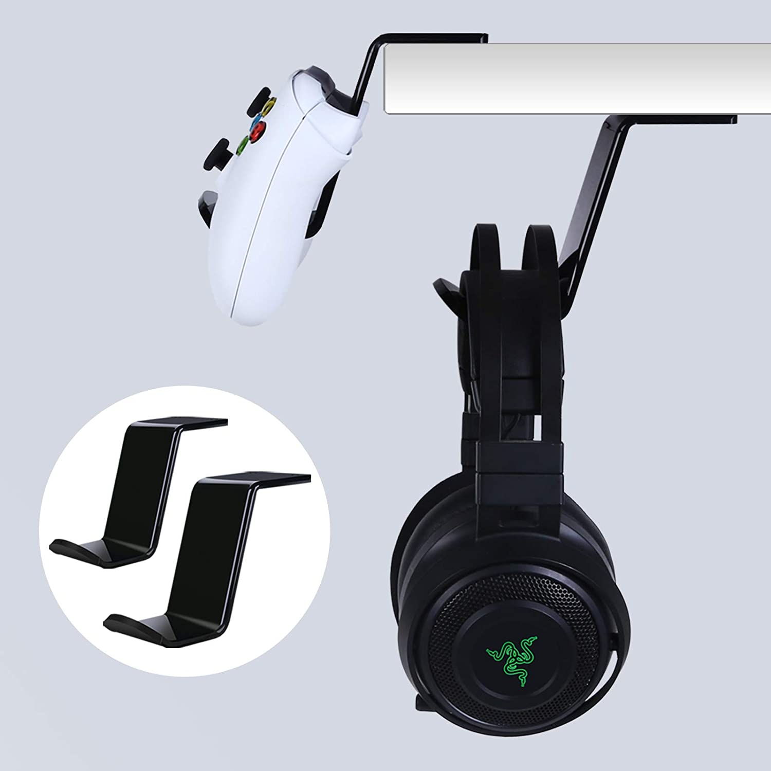 Plannu Under Desk & Desktop Controller Holder Stand (2 Pack) for XBOX